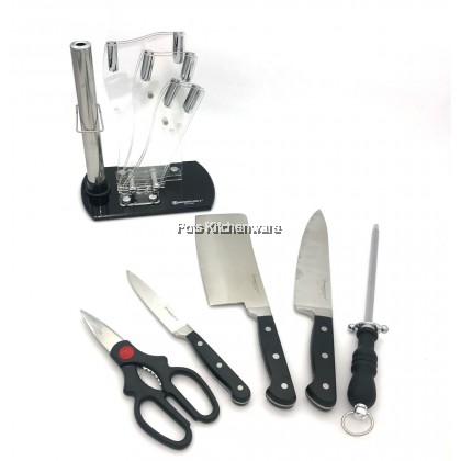 Samariacutlery Profine Stainless Steel 6pcs Knife Set with Stand Set Keluli Tahan Karat Pisau Dapur - 3086