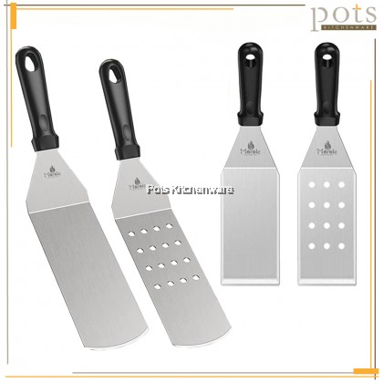 Stainless Steel Sudip Teppanyaki BBQ Grill Griddle Turner Slotted Turner Burger Spatula 烧烤铲子 - PSTT355M Stainless Steel Sudip Teppanyaki BBQ Grill Griddle Turner Slotted Turner Burger Spatula 烧烤铲子 - PSTT355M