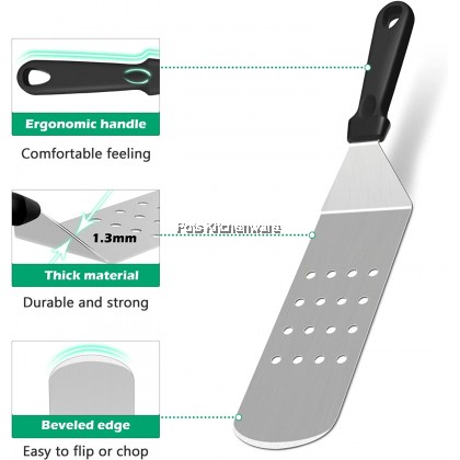 Stainless Steel Sudip Teppanyaki BBQ Grill Griddle Turner Slotted Turner Burger Spatula 烧烤铲子 - PSTT355M Stainless Steel Sudip Teppanyaki BBQ Grill Griddle Turner Slotted Turner Burger Spatula 烧烤铲子 - PSTT355M