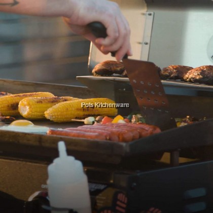 Stainless Steel Sudip Teppanyaki BBQ Grill Griddle Turner Slotted Turner Burger Spatula 烧烤铲子 - PSTT355M Stainless Steel Sudip Teppanyaki BBQ Grill Griddle Turner Slotted Turner Burger Spatula 烧烤铲子 - PSTT355M