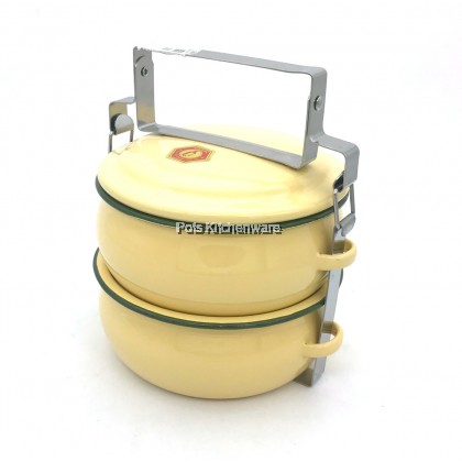 Penguin Brand Enamel Thick Tiffin Carrier Food Container Tingkat Nasi Mangkuk 手提多层餐盒饭盒 - IR169M