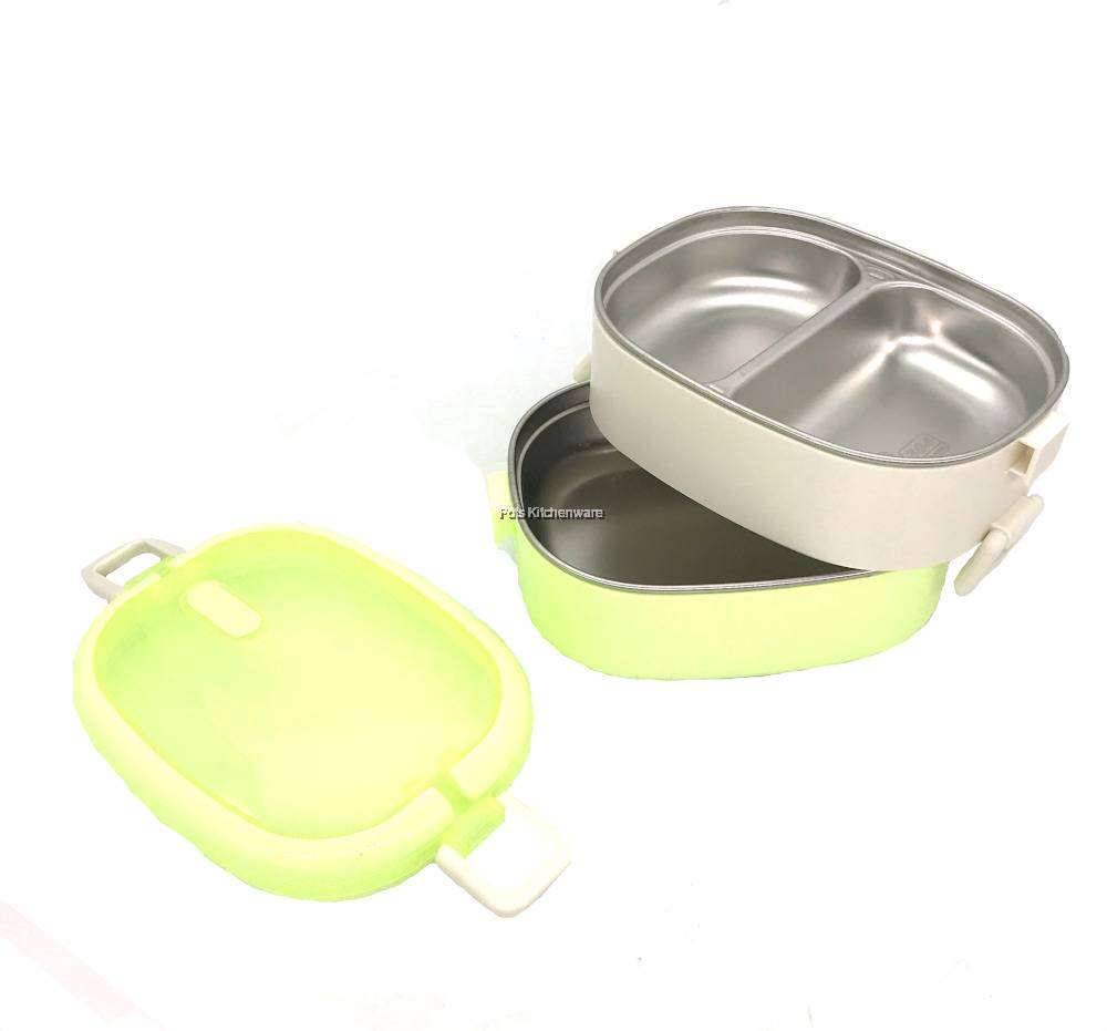 Stainless Steel 304 Double Layer Keep Warm Lunch Box Food Carrier Bekas ...