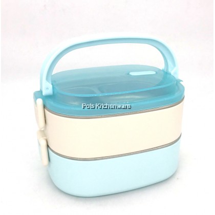 Stainless Steel 304 Double Layer Keep Warm Lunch Box Food Carrier Bekas Makanan 双层便当盒保温餐盒 - H1312
