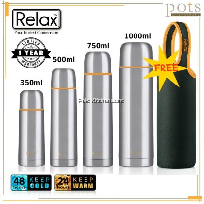 RELAX SUS304 Stainless Steel Classic Thermal Flask 350ml 500ml 750ml 1000ml - D2000