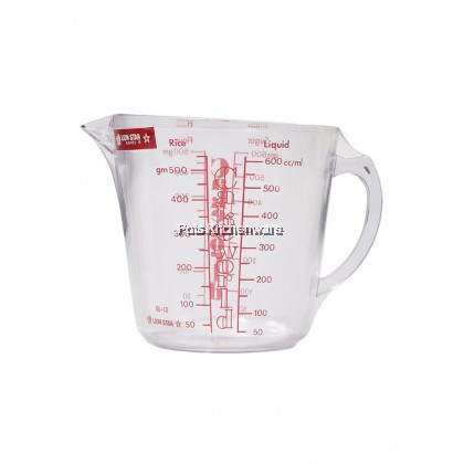 Lion Star Plastic Baking Flour Measure Cup Sugar Liquid Oil Rice Measuring Cup 容量杯透明烘培面粉糖量杯 (600ml/1000ml) - A1GL13M