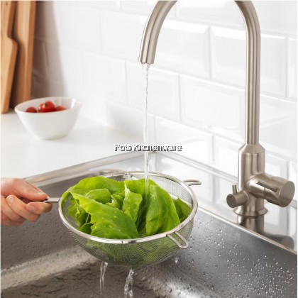 Double Layer Stainless Steel Deep Oil Mesh Strainer Flour Sieve Skimmer Penapis Tepung Goreng 不锈钢漏勺过滤网 (18cm/20cm) - 2818M