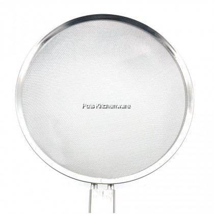 E-Central Large Size Stainless Steel Mesh Frying Skimmer Strainer Wooden Handle Penapis Goreng Besar 特大不锈钢漏勺 - HL9100