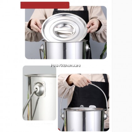 Toffi Stainless Steel Stockpot Soup Pot Loop Handle with Lid Periuk Sup Besar Besi 不锈钢手提水桶汤桶 (14L/17L/21L) - C3520