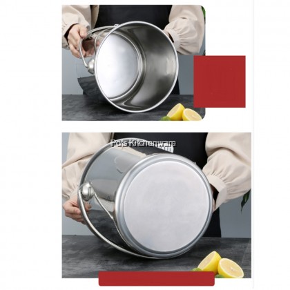 Toffi Stainless Steel Stockpot Soup Pot Loop Handle with Lid Periuk Sup Besar Besi 不锈钢手提水桶汤桶 (14L/17L/21L) - C3520
