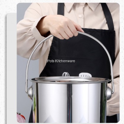 Toffi Stainless Steel Stockpot Soup Pot Loop Handle with Lid Periuk Sup Besar Besi 不锈钢手提水桶汤桶 (14L/17L/21L) - C3520