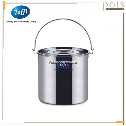 Toffi Stainless Steel Stockpot Soup Pot Loop Handle with Lid Periuk Sup Besar Besi 不锈钢手提水桶汤桶 (14L/17L/21L) - C3520