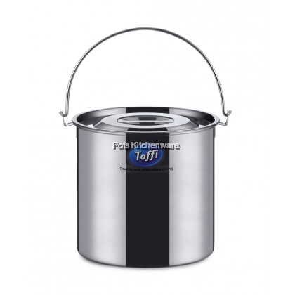 Toffi Stainless Steel Stockpot Soup Pot Loop Handle with Lid Periuk Sup Besar Besi 不锈钢手提水桶汤桶 (14L/17L/21L) - C3520