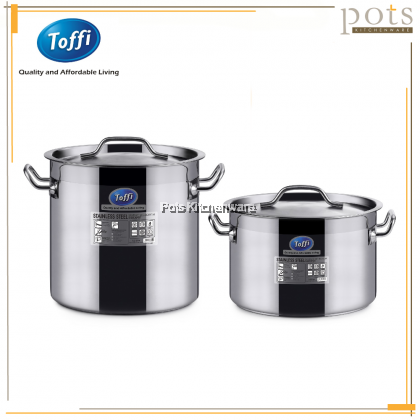 Toffi Stainless Steel Heavy Duty Sandwiched Bottom Stockpot Saucepot with Lid Periuk Sup 不锈钢汤锅 (12L/14L/21L/33L/36L) - C44204520