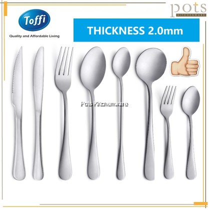 Toffi Stainless Steel Dining Cutlery Flatware Dinner Fork Table Spoon Knife Dessert Steak Knife Soup Soda Tea Coffee Sudu Garpu Pisau 不锈钢汤匙刀叉 - F5000 Toffi Stainless Steel Dining Cutlery Flatware Dinner Fork Table Spoon Knife Dessert Steak Knife Soup Soda Tea Coffee Sudu Garpu Pisau 不锈钢汤匙刀叉 - F5000