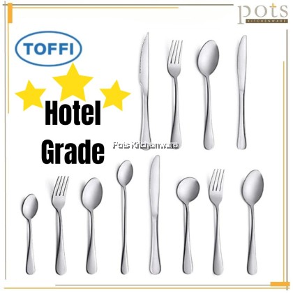 Hotel Grade TOFFI Stainless Steel Cutlery Set Flatware Set Fork Spoon Knife F5000 Series (3/6 Pcs/Pack)