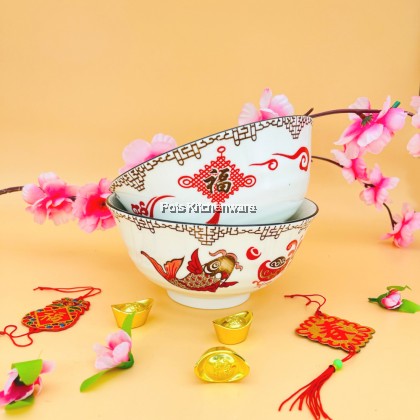 Chinese New Year CNY Style 鲤鱼 Koi Fish Porcelain Tableware Rice Plate Soup Bowl 陶瓷饭盘汤碗 - 51108000