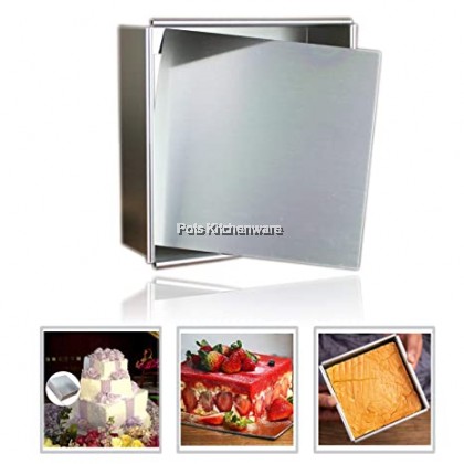 Aluminum Loose Base Fix Base Square Deep Cake Tin Mould Pastry Mold Loyang Kek Segi Empat 四方形蛋糕模具 - JS2800/JS2800LB