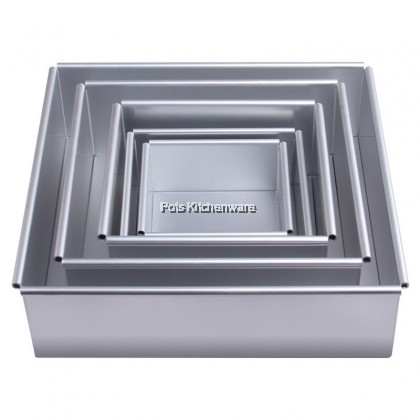 Aluminum Loose Base Fix Base Square Deep Cake Tin Mould Pastry Mold Loyang Kek Segi Empat 四方形蛋糕模具 - JS2800/JS2800LB