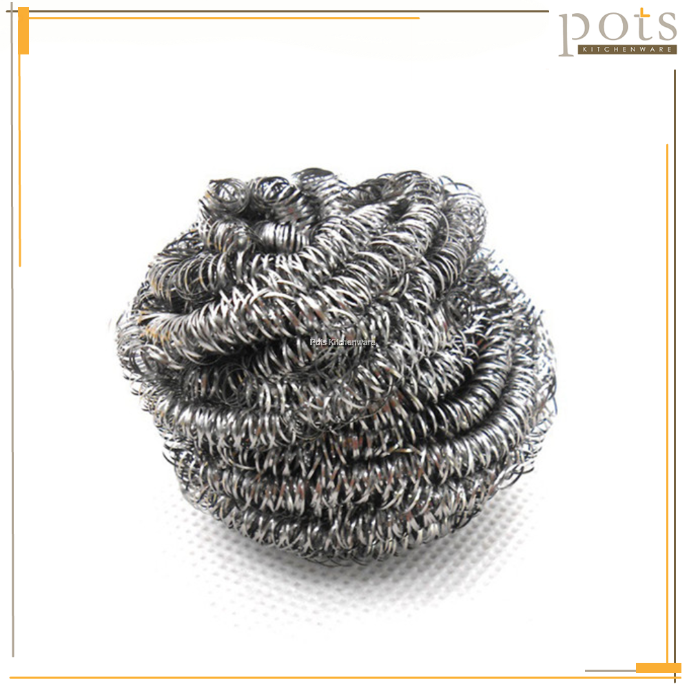 2pcs Stainless Steel Scrubbing Wire Ball Metal Scourer Pot Brush Berus