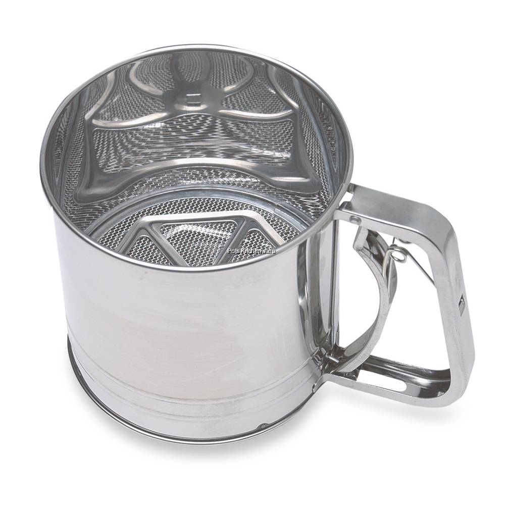 Stainless Steel Mesh Flour Sifter Sifting Strainer Shifter Cup Penapis
