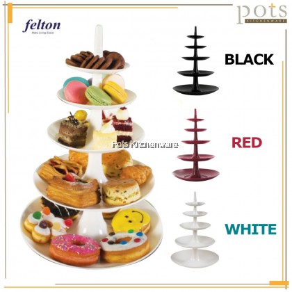 Felton 5 Tier Plastic Dessert Serving Stand High-Tea Rack 下午茶点心架 Rak Kek Kui Raya Kenduri - FDS2157