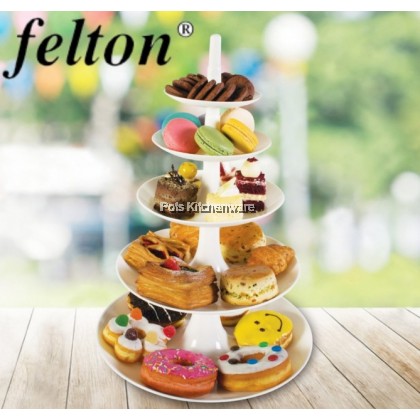 Felton 5 Tier Plastic Dessert Serving Stand High-Tea Rack 下午茶点心架 Rak Kek Kui Raya Kenduri - FDS2157