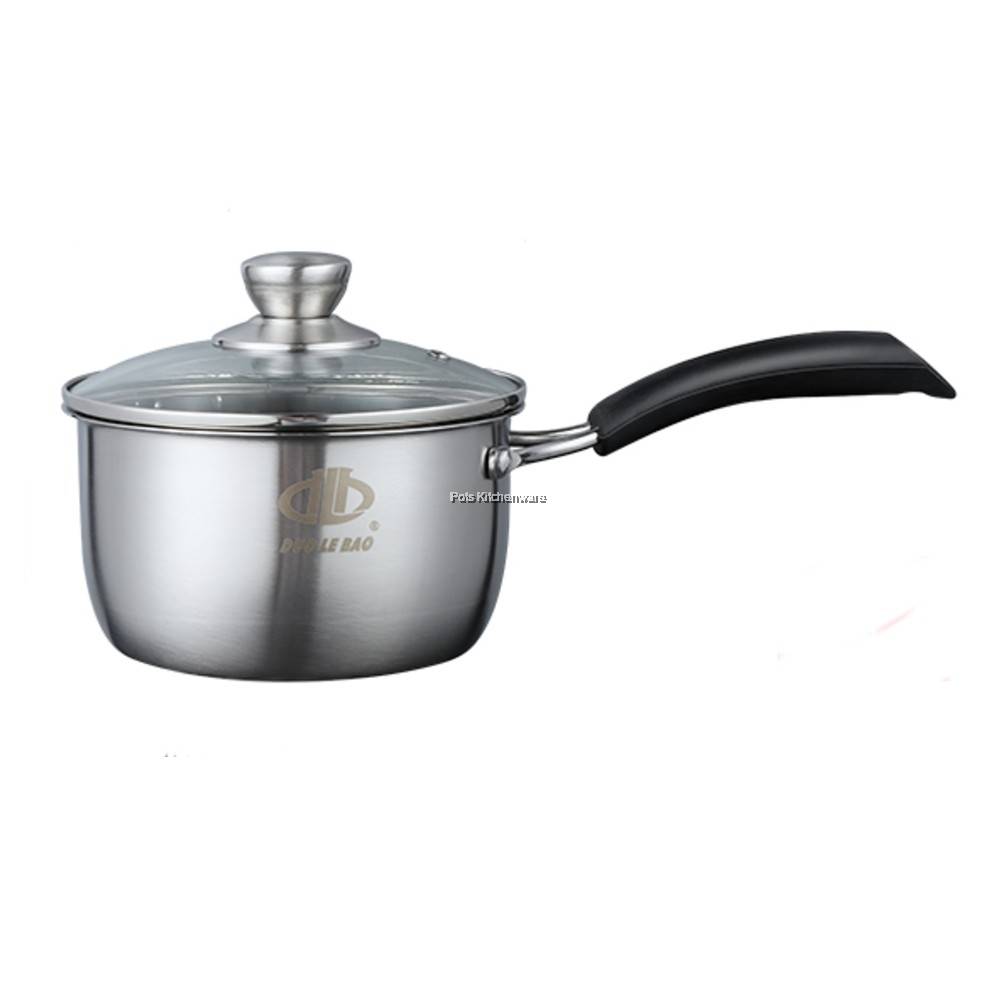 Stainless Steel SUS304 Milk Pot Saucepan with Glass Lid 不锈钢牛奶锅泡面锅
