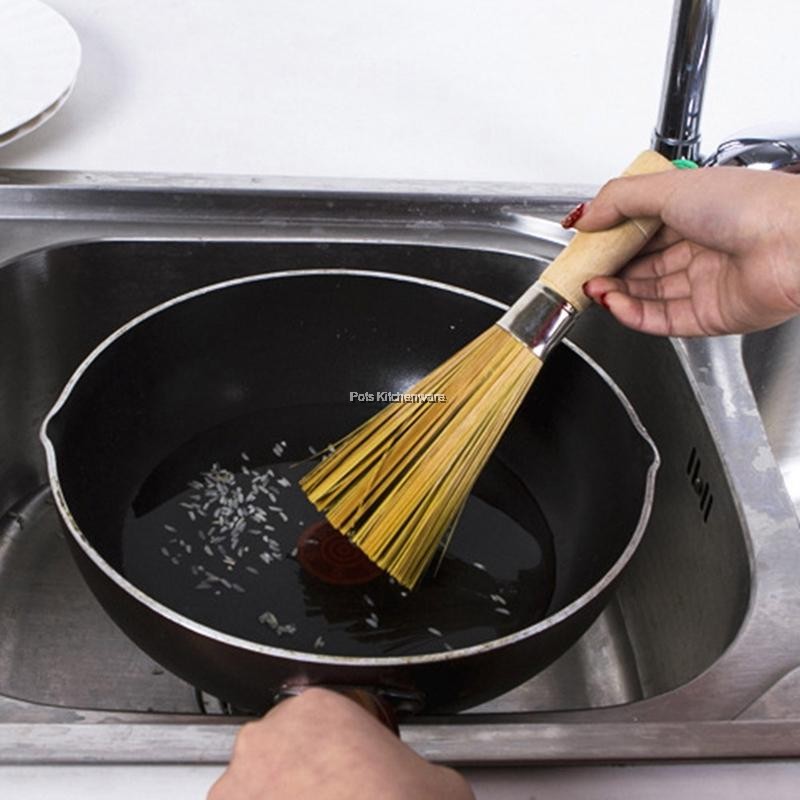 30cm Bamboo Wok Pot Cleaning Wok Brush Berus Kuali 竹锅刷 BB320