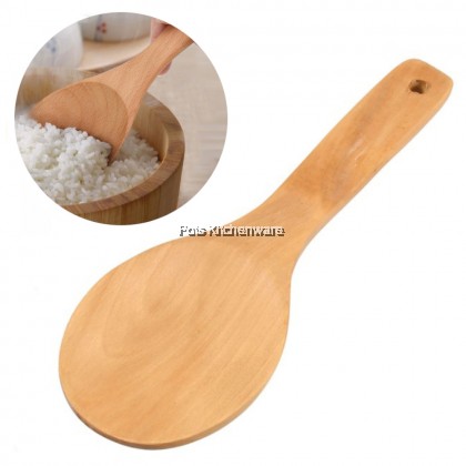 Natural Wood Wooden Rice Ladle Dish Serving Spoon Senduk Nasi Kayu Sudip Nasi 饭匙 - LT742