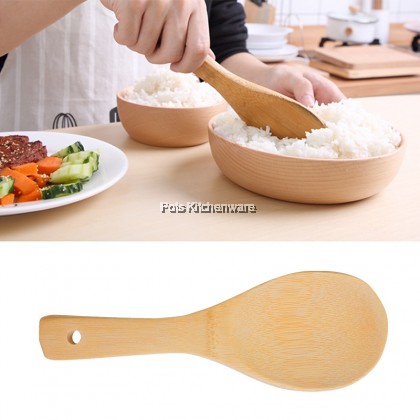 Natural Wood Wooden Rice Ladle Dish Serving Spoon Senduk Nasi Kayu Sudip Nasi 饭匙 - LT742