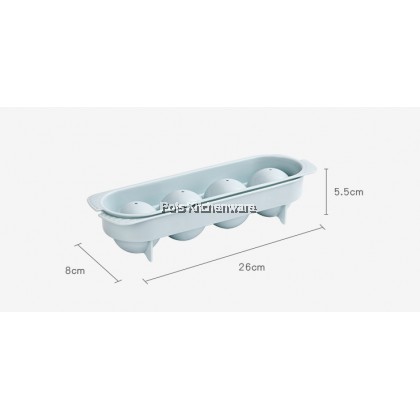 4pcs Big Size Sphere Shape Round Ice Cube Mould Ice Ball Maker Mold Tray Acuan Ais Batu Bulat - 109693