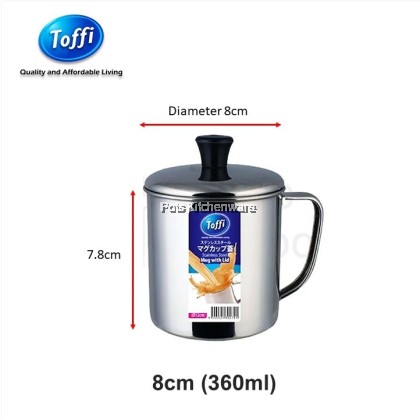 Toffi Stainless Steel Mug Coffee Cup with Lid Cover Handle Cawan Besi 不锈钢杯子 - D0808M Toffi Stainless Steel Mug Coffee Cup with Lid Cover Handle Cawan Besi 不锈钢杯子 - D0808M