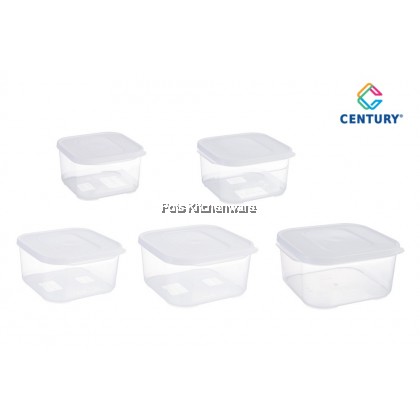 Century BPA Free Square Food Container (0.2L/0.4L/0.65L/1.0L/1.5L) - 0110M