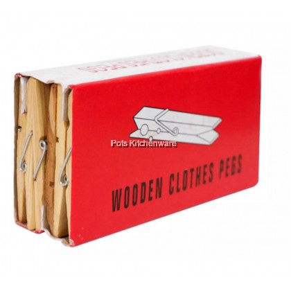3 Dozen Natural Wood Smooth Finishing Wooden Cloths Pegs Clips - PCG44G
