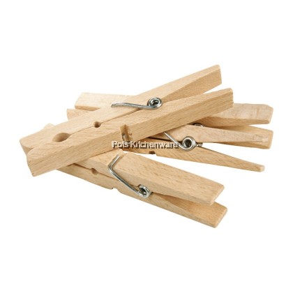 3 Dozen Natural Wood Smooth Finishing Wooden Cloths Pegs Clips - PCG44G