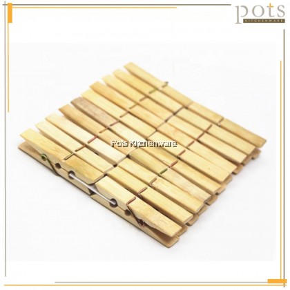 40pc-Set Natural Bamboo Smooth Finishing Cloth Pegs Clipper - ZJ5024
