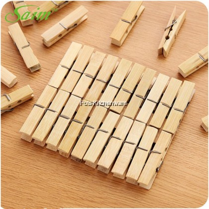 40pc-Set Natural Bamboo Smooth Finishing Cloth Pegs Clipper - ZJ5024