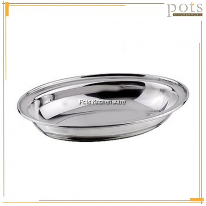 7 Sizes Stainless Steel 18/8 Oval Deep Fish Curry Dish Rice Plate - 18555M