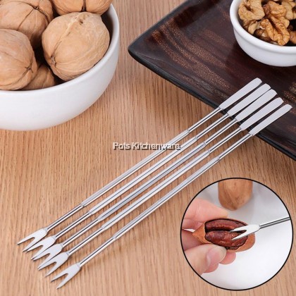 2pcs Stainless Steel Crab Fork Lobster Pick Seafood Fruit Nut Tool Needle with Spoon - JPK14422