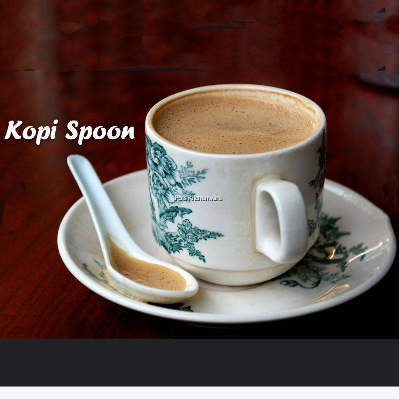 6pcs White Porcelain Ceramic Flat Bottom Extra Long Handle Chinese