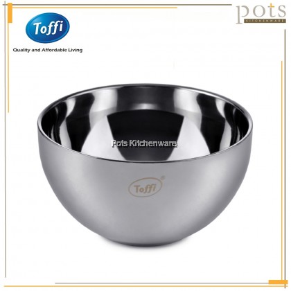 Toffi Stainless Steel Double Layer Anti Scald Round Soup Bowl (12cm/14cm/16cm/18cm/20cm) - K6812M