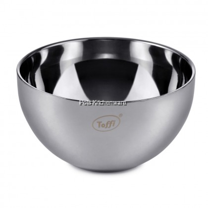 Toffi Stainless Steel Double Layer Anti Scald Round Soup Bowl (12cm/14cm/16cm/18cm/20cm) - K6812M
