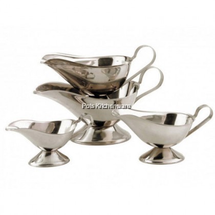 Stainless Steel Gravy Boat Sauce Boat Juice Bucket Dish Roasting Sauce Vinegar Pepper Serving Container Pouring Tool (3oz/5oz/8oz) - JPD15315M