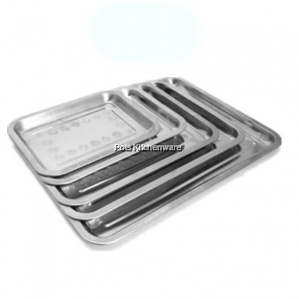 Toffi Stainless Steel Thick 2.8cm Height Shallow Rectangular Baking/Serving Tray (30cm/35cm) - K0830S