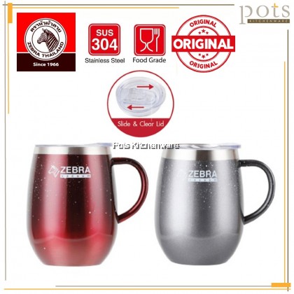 100% Original Zebra Thailand 泰国斑马牌 SUS304 Stainless Steel Wisdom II Keep Warm Cold Vacuum Mug Cup With Handle 保温杯 - Z112970