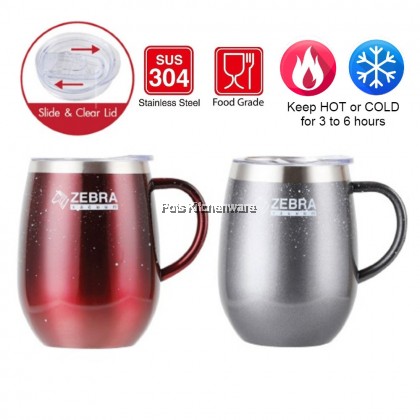 100% Original Zebra Thailand 泰国斑马牌 SUS304 Stainless Steel Wisdom II Keep Warm Cold Vacuum Mug Cup With Handle 保温杯 - Z112970