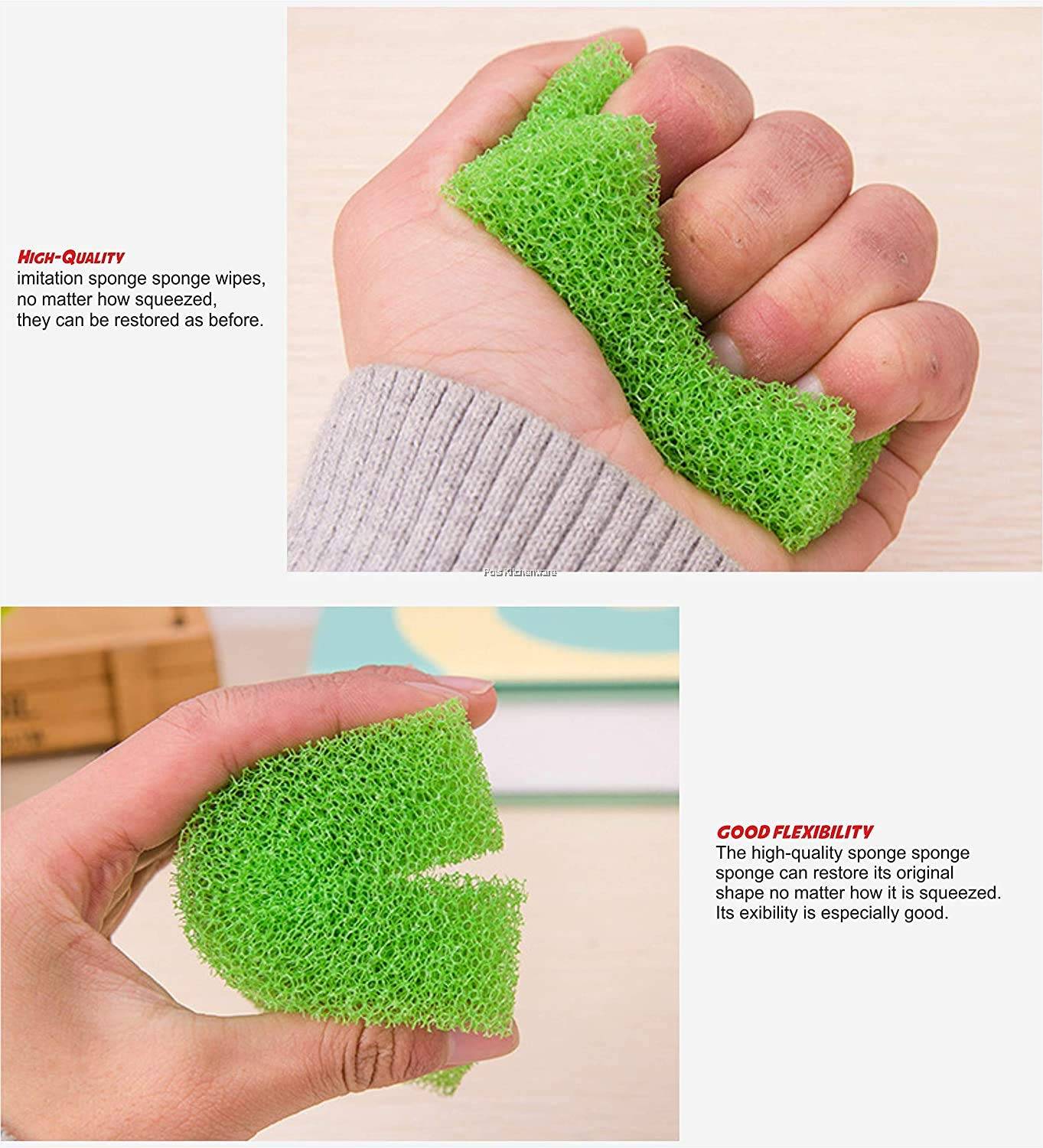 4pcs Korean Loofah Cotton Cleaning Scrubbing Dishwashing Sponge