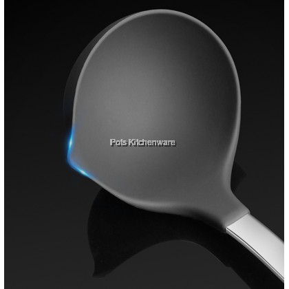 Toffi SUS304 Stainless Steel Silicone Asian Slotted Turner Ladle Asian with Wooden Handle - K2390