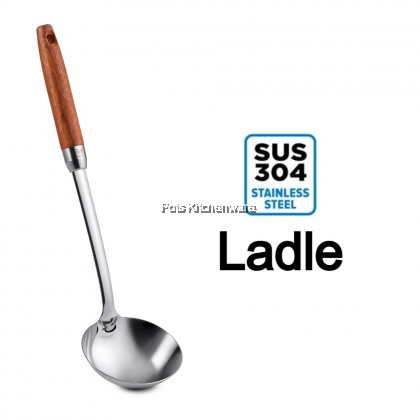 Toffi SUS304 Stainless Steel Kitchen Utensils Set Asian Turner Ladle Vegetable Peeler Egg Whisk Oil Strainer - K2380