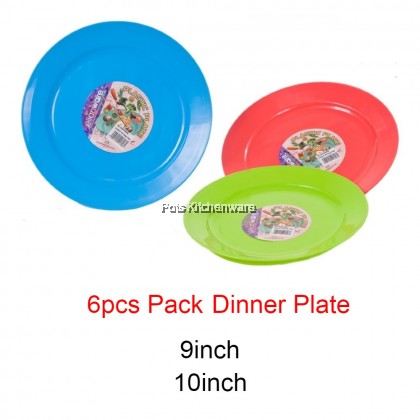 6pcs Elianware Colorful BPA FREE Plastic Soup Bowl Plate Mangkuk Pinggan Plastik Warna Warni - E834/6M